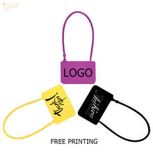100 Custom Clothing Tags Personalized Logo One-time Plastic Security Seals Garment Apparel Bag Customizable Hang Labels Purple 2024 - buy cheap