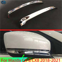 For Mazda CX-8 CX8 2018-2021 ABS chrome Car Accessories rearview mirror rear view mirror chrome plated under trim 2019 2020 2024 - buy cheap