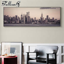 Картина с изображением Нью-Йорка FULLCANG, пейзаж для рукоделия, алмазная вышивка 5d, большая мозаичная картина на холсте, распродажа, украшение FC3004 2024 - купить недорого