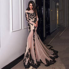 Mermaid Evening Dresses 2020 Lace Appliques Long Sleeve Prom Dress Women Long Party Gowns robe de soiree Custom Made 2024 - buy cheap