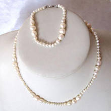 Ожерелье ручной работы из натурального жемчуга, браслет, новые уникальные жемчужные украшения AA 3-7 мм, белый пресноводный жемчуг, ювелирные изделия, изящный подарок для женщин 2024 - купить недорого