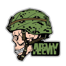 US Army Soldier Skeleton Skull Gun Car Sticker PVC Creative Decal,16cm*15cm 2024 - buy cheap