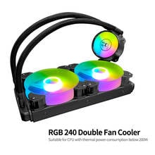 Enfriador de agua RGB para ordenador, disipador térmico para CPU, radiador de refrigeración LGA 1151/1155/2011/AM3 +/AM4 2024 - compra barato