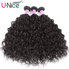 Волосы UNICE, малазийские волнистые волосы, пучки, 3 шт., 8-26 дюймов, 100% человеческие волосы, накладные волосы Remy естественного цвета 2024 - купить недорого