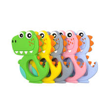 Safe Cartoon Baby Teethers BPA Free Cute Animal Dinosaur Infant DIY Ring Teether Toddler Silicone Chew Charms Kids Teething Toys 2024 - buy cheap