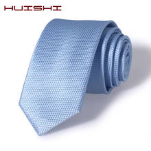 HUISHI-Corbata delgada de Jacquard para hombre, accesorios azules, corbatas de boda, impermeables, 8cm, 6cm 2024 - compra barato
