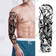 Tatuagem adesiva temporária, tatuagem falsa dos braços longos do egito, tamanho grande, tatuagem flash para homens e mulheres 2024 - compre barato