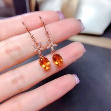 charming yellow citrine gemstone dangling earrings women silver earring rose gold color 925 sterling silver flower girl gift 2024 - buy cheap