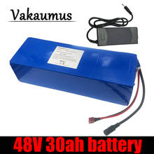 Pacote de bateria para bicicleta elétrica mitaumus, 48v, 13s4p, 30ah, 750w, alta potência, 25a, bms, com plugue t + carregador v 2a 2024 - compre barato