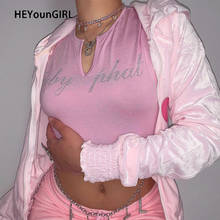HEYounGIRL Crystal Printed Sleeveless Cotton Tank Top Women Black Pink Casual Crop Tops Tees Streetwear Summer Fashion Vest 2024 - buy cheap