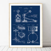 Drum Patent Canvas Poster Musician Gifts Drum Beating Cymbal Art Blueprint Prints Music Decoration Painting Boys Room Wall Decor 2024 - buy cheap