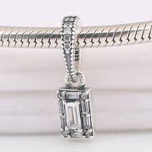 Autêntico s925 prata luminosa gelo com cristal colar pingente charmoso para mulheres pulseira bracelete joias faça você mesmo 2024 - compre barato