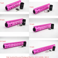 7/9/10/12/13.5/15 ''Pink Slim Keymod Handguard Rail Free Float Mount System AR-15 .223/5.56 аксессуары для винтовки 2024 - купить недорого