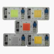 Chip led COB de alta potencia, controlador incorporado, 50W, 110V, 220V, blanco, espectro completo, rojo, verde, azul real, blanco cálido, blanco frío 2024 - compra barato
