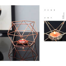 Candelabro geométrico romántico de Metal para decoración del hogar, candelabros de mesa de boda, comedor 2024 - compra barato