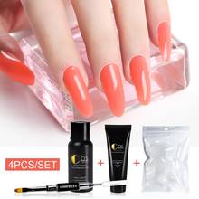 Poly construtor de unhas de gel uv, 4 unidades, construção rápida, pontas de unhas, escova, extensão de dedos, 15ml com unhas falsas transparentes decoração 2024 - compre barato