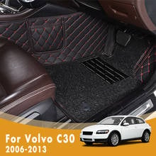 RHD Car Floor Mats For Volvo C30 2013 2012 2011 2010 2009 2008 2007 2006 Double Layer Wire Loop Foot Pedal Custom Carpets Covers 2024 - buy cheap