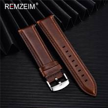 REMZEIM Oil Wax Genuine Leather Watch Band 18mm 20mm 22mm Quick Release Watch Straps Watchbands Belt With Solid Buckle 2024 - buy cheap
