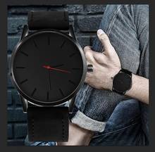 Relógio masculino grande, pulseira de couro 2024 - compre barato