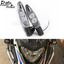 Para bmw k1200r f800gs f650gs f700gs motocicleta abs plástico led âmbar luz de sinal volta traseira indicador pisca lâmpada pisca
