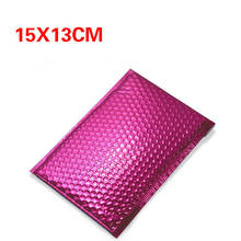 10 pçs espaço útil 15x13 + 4cm rosa vermelho poli bolha mailer envelopes acolchoado saco de correio auto selagem natal pacote sacos de presente 2024 - compre barato