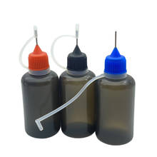 Frasco vacío de plástico negro con gotero, botella de PE con aguja de Metal y líquido, 30ml, 1 ud. 2024 - compra barato