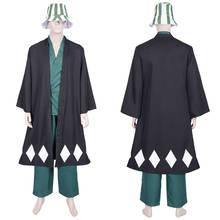Anime Bleach Cosplay Urahara Kisuke Costume Coat Pants Hat Outfits Halloween Carnival Suit 2024 - buy cheap