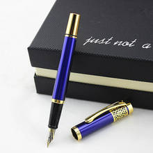 DIKA WEN blue Business Metal Fountain Pen Nib Medium Gold Clip School Supplies Ink pen 2024 - buy cheap