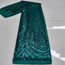 2021 зеленая французская Тюлевая сетчатая кружевная ткань с блестками, оптовая продажа, африканская кружевная ткань для Нигерии, для свадебной вечеринки, шитье 2024 - купить недорого