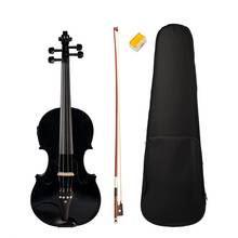 Hot AD-4/4 Full-Size Violin Violin Sound and Electric Violin Solid Wood Body Ebony Accessories High Quality Black Electric Violi 2024 - buy cheap