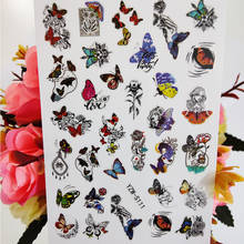 3D Nail Sticker Colorful Butterfly Rose Sliders For Nails Accesoires Flowers Manicure Art Decoraciones Stickers on Fingernails 2024 - buy cheap