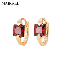 MAIKALE Small Classic Square Mosaic MultiColor Cubic Zirconia Stud Earrings for Women Jewelry Wedding Party Gifts High Quality 2024 - buy cheap