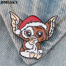 DMLSKY Animal wearing a christmas hat Enamel Brooches Metal Pins cool Badges Hat Pins Cartoon Jewelry For Clothes M4074 2024 - buy cheap