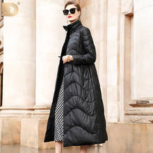 Jaqueta de couro real feminina casaco de inverno com pena de pato branco e pele de carneiro casaco feminino para mulheres roupas de inverno 2020 estampada 2024 - compre barato