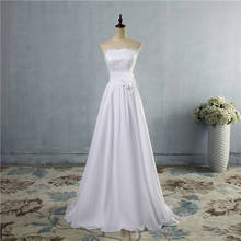 ZJ9176-vestidos de novia con cuello en V, ropa de boda con apliques de Organza, línea A, personalizable, de talla grande, 2020, 2021 2024 - compra barato