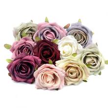 60 шт 7 см Европейский ретро Искусственный Шелковый цветок розы голова для свадьбы украшения дома Diy ВЕНОК скрапбук ремесло поддельные цветы 2024 - купить недорого