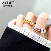 Модные золотистые и серебристые кольца VKME на цепочке для женщин, богемное регулируемое открытое медное кольцо, ювелирные изделия в подарок 2024 - купить недорого