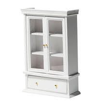 White 1:12 Doll House Miniatures Cabinet Dining Room Bar Decor Kids Gifts 2024 - buy cheap