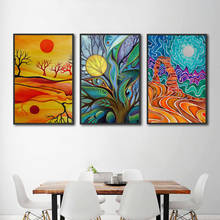 Abstract Desert Sun Tree Landscape Print Oil-Drawing Poster Living Room Bedroom Wall Art Decoration Canvas Painting Home Decor 2024 - buy cheap