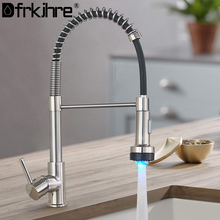 LED Matte Black Kitchen Faucet Deck Mounted Mixer Tap 360 Degree Rotation Stream Sprayer Nozzle Kitchen Sink Hot Cold Water Taps 2024 - buy cheap