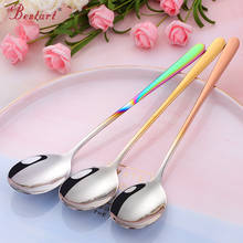 3Pcs Stainless Steel Korean Spoon Set Long Handle Gold Coffee Teaspoons Bar Soup Mixing Spoon Tableware Kitchen Accessories 2024 - buy cheap