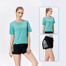 Fitness Women's T Shirts Slim Fit For Sports Running Mesh Yoga Short Sleeve Jerseys Yoga Top Womens Gym Shirt SportWear Tees 2024 - buy cheap