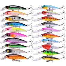 20pcs set Floating Minnow Fishing Lure Hard Artificial Crank Baits 3D Eyes wobbler Crankbait treble hooks bass pesca 2024 - buy cheap