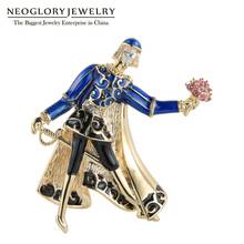 Neoglory Charm Prince Courtship display Pins Zircon Brooches Enamel Metalh People Jewelry For Women Wedding Decoration Gift 2024 - buy cheap