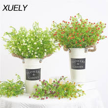 5 tenedor falso flores de plástico gypsophila plantas verde artificial plantas flor para ramo de boda arreglo casa decoración de la Mesa 2024 - compra barato