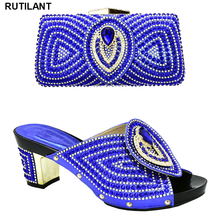 Итальянская обувь с сумочкой в комплекте; Высококачественная Роскошная обувь; женские дизайнерские туфли-лодочки в нигерийском стиле для вечеринки с сумочкой; женские туфли на высоком каблуке 2024 - купить недорого