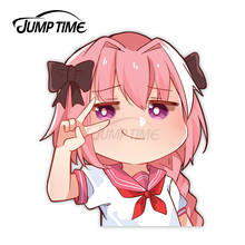 Jump Time 13 x9.5cm Cute Girl Car Accessories Astolfo Anime Peeker Decal Funny Laptop Trunk Camper Waterproof Vinyl Car Stickers 2024 - buy cheap