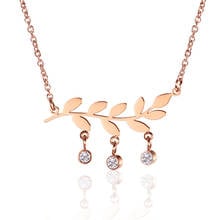 OUFEI Leaf Jewelry Necklace Stainless Steel Long Necklace Korea Fashion  Bohemian Women clothing Accessories 2019 wholesale 2024 - buy cheap