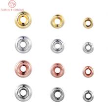 Contas redondas de bronze e ouro 24k, 20 peças 4mm 5mm 6mm, alta qualidade, acessórios de joias diy 2024 - compre barato