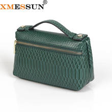 XMESSUN 2022 New Fashion Snake Pattern Leather Bags Cow Leather Clutch Bag Designer Handbag Purse Trendy Bag INS 2024 - buy cheap